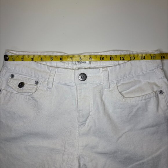 Christopher & Banks Petite Womens Mid Rise Capris Jean Size‎ 8P White Stretch - Picture 5 of 14